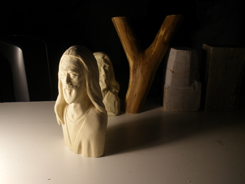 Jesus bust woodcarving